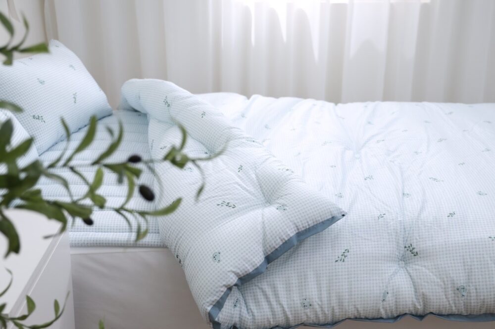 韓國棉被 格子熊熊天絲四季厚被