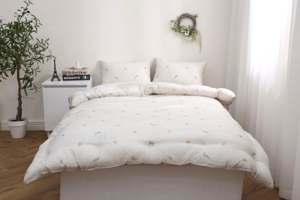 韓國棉被 格子熊熊天絲四季厚被