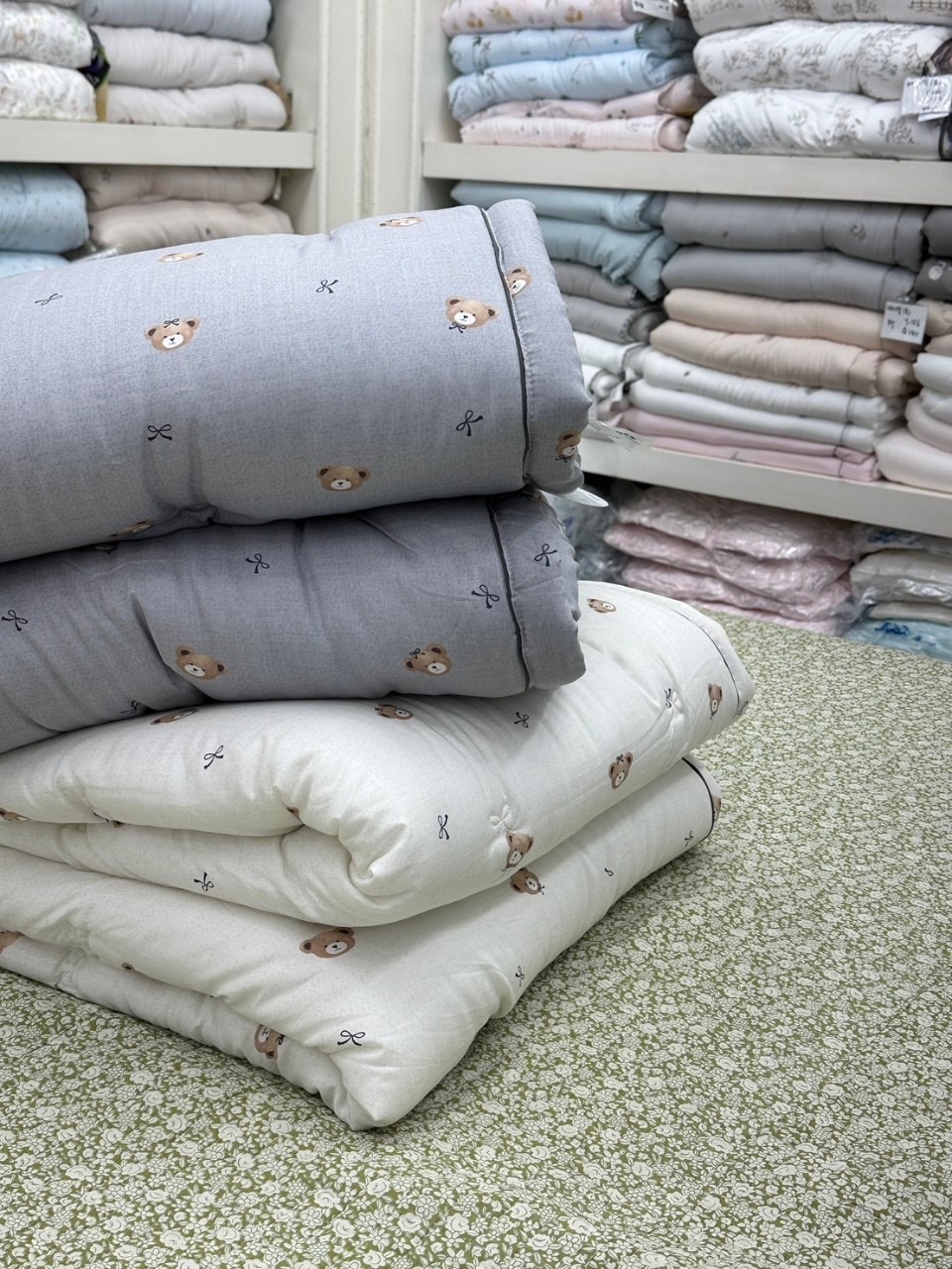 韓國棉被 緞帶熊熊天絲四季被