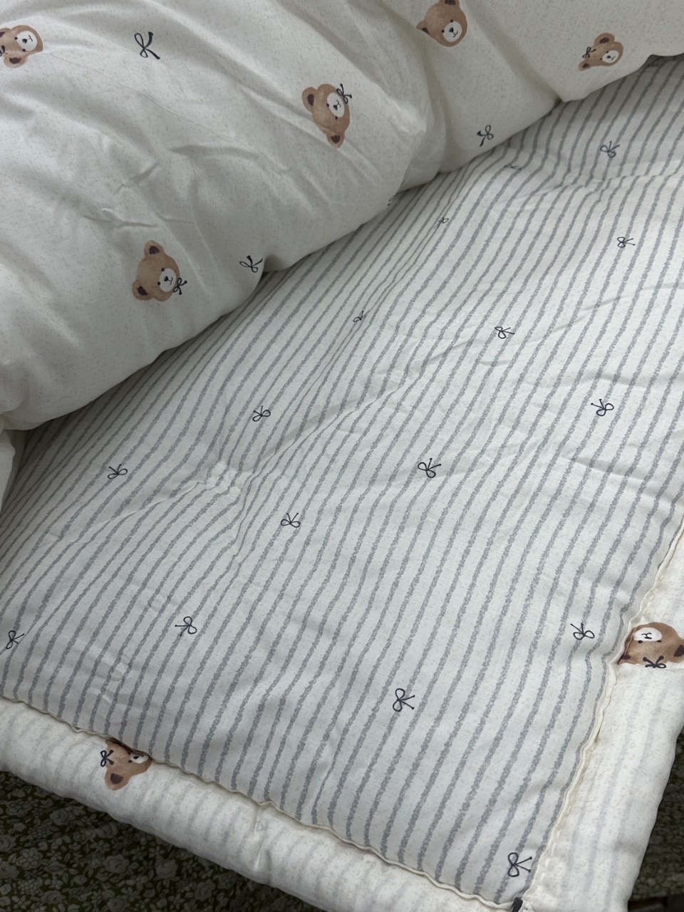 韓國棉被 緞帶熊熊天絲四季被