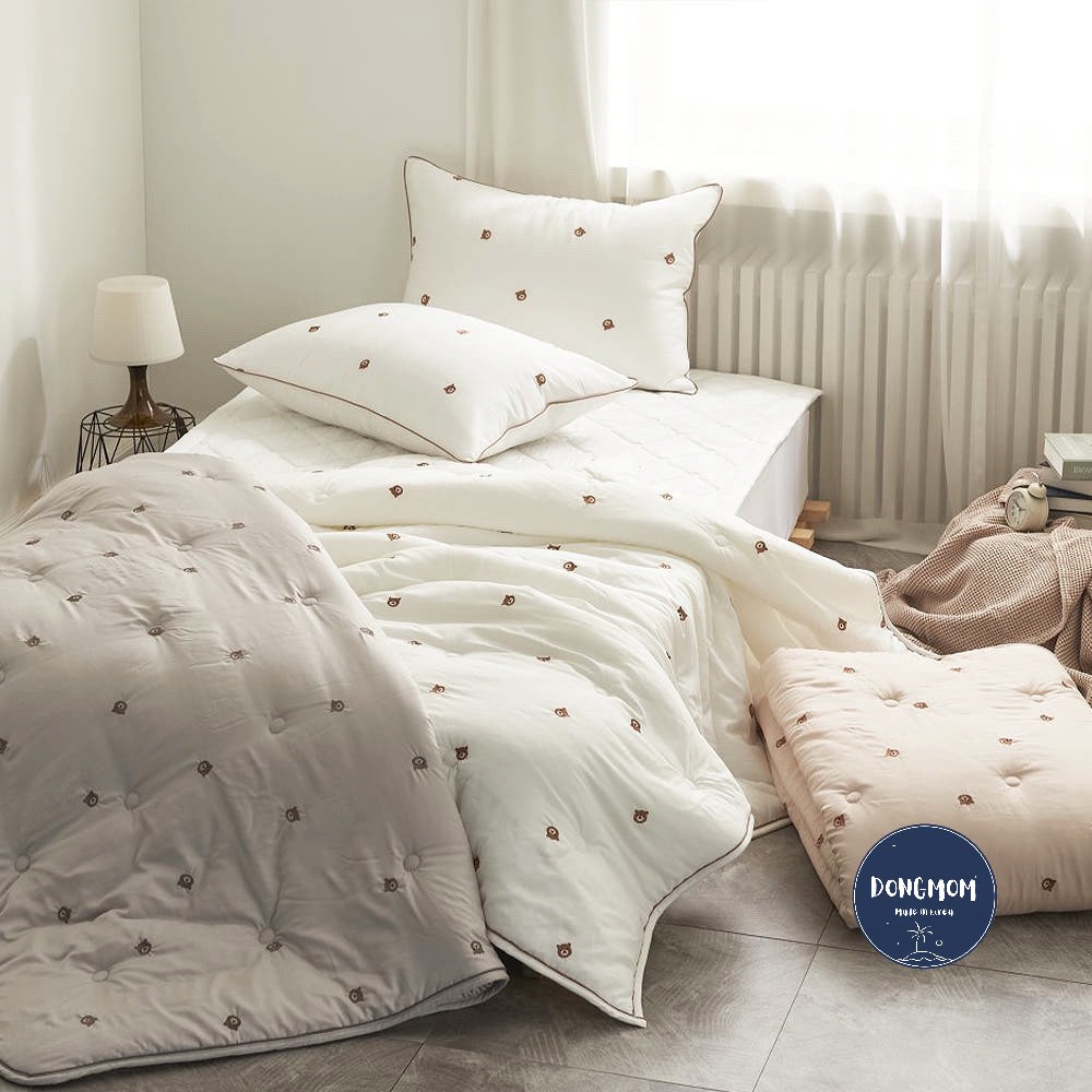 韓國棉被 經典刺繡熊熊天絲四季被/厚被