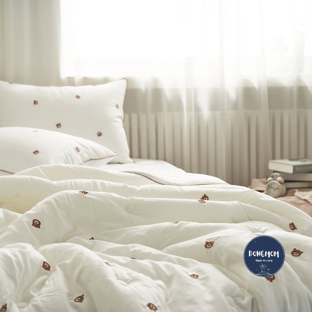 韓國棉被 經典刺繡熊熊天絲四季被/厚被