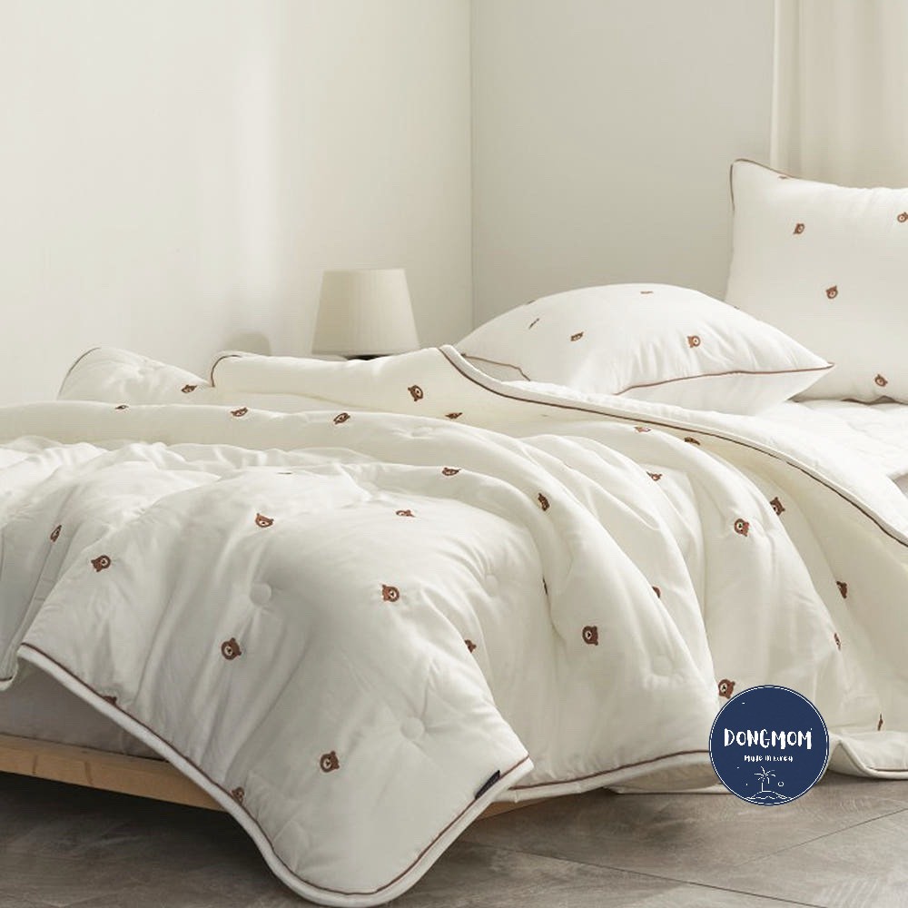 韓國棉被 經典刺繡熊熊天絲四季被/厚被