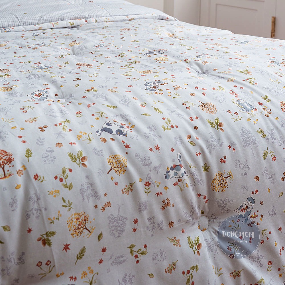 韓國棉被 可愛貓咪花花天絲四季被/冬被