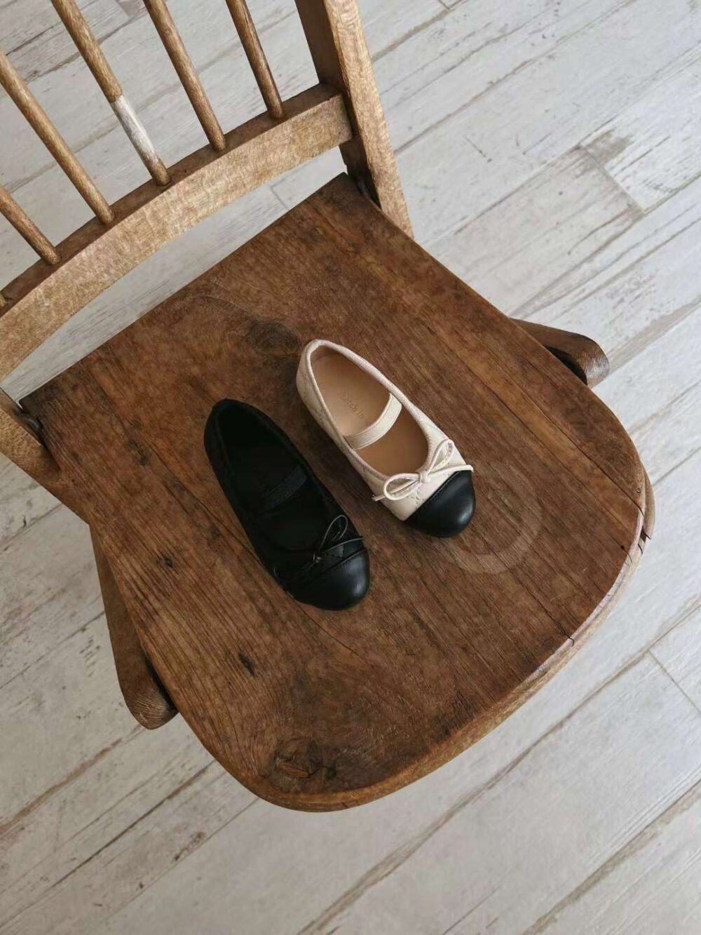 蝴蝶結菱格紋平底娃娃鞋 親子鞋