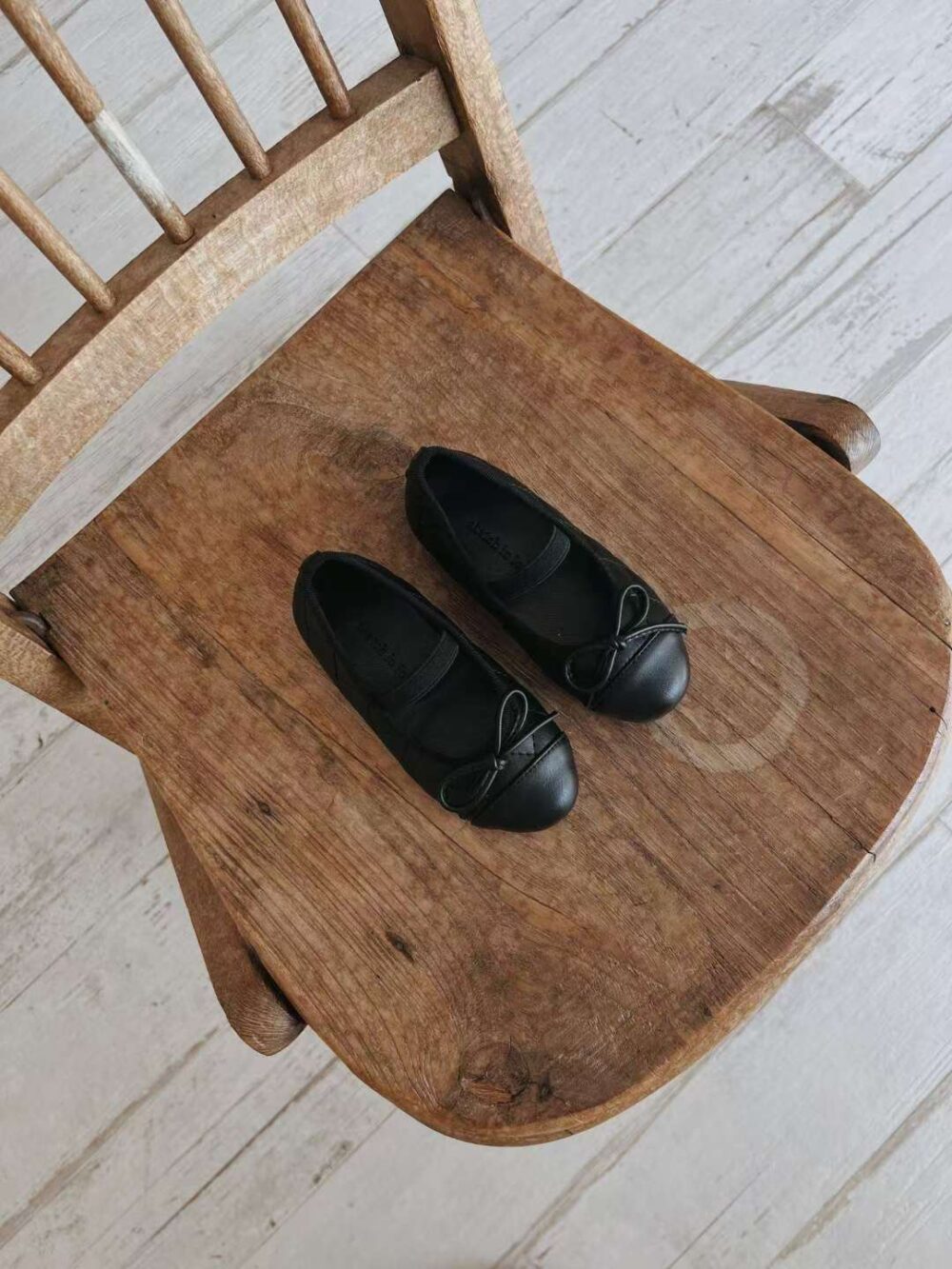 蝴蝶結菱格紋平底娃娃鞋 親子鞋