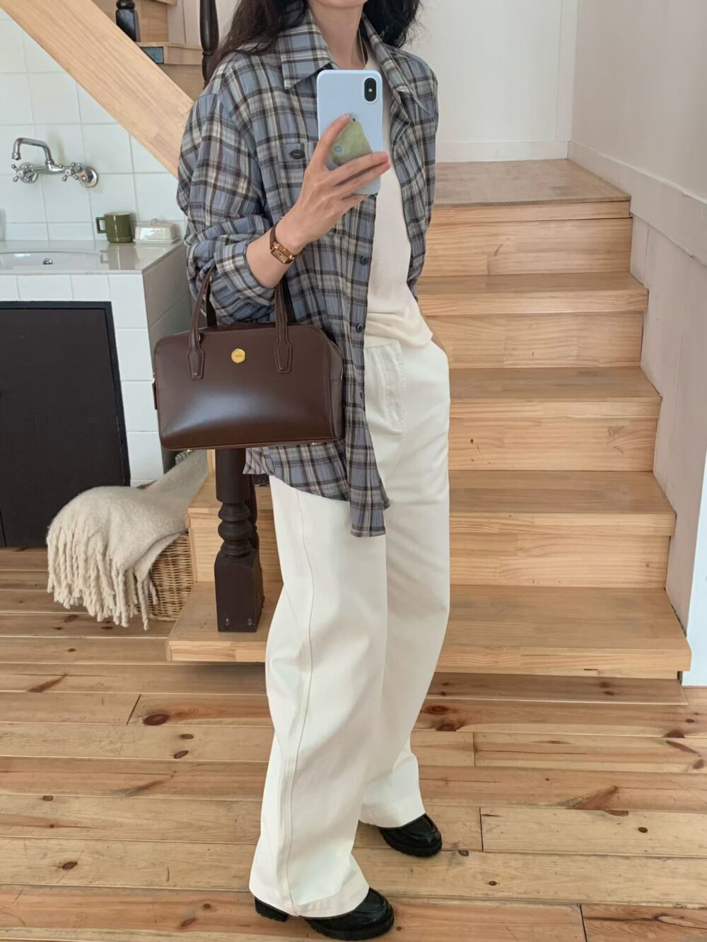 Leonie 牛皮波士頓手提包（可肩背）