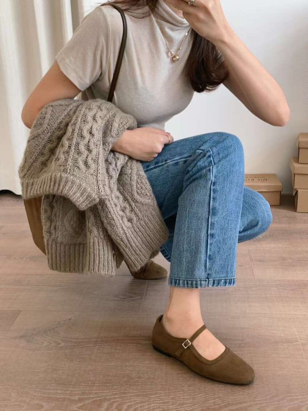 溫柔緞面瑪莉珍鞋 休閒平底鞋