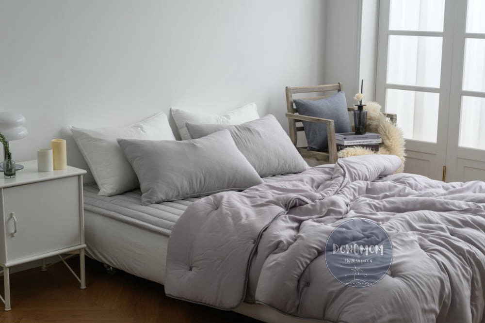 韓國棉被 天絲素色刺繡印花四季被