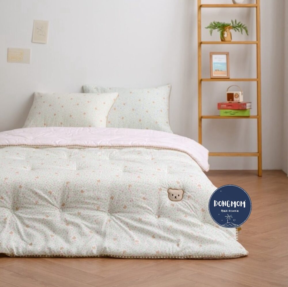 韓國棉被 韓式碎花熊熊天絲四季被