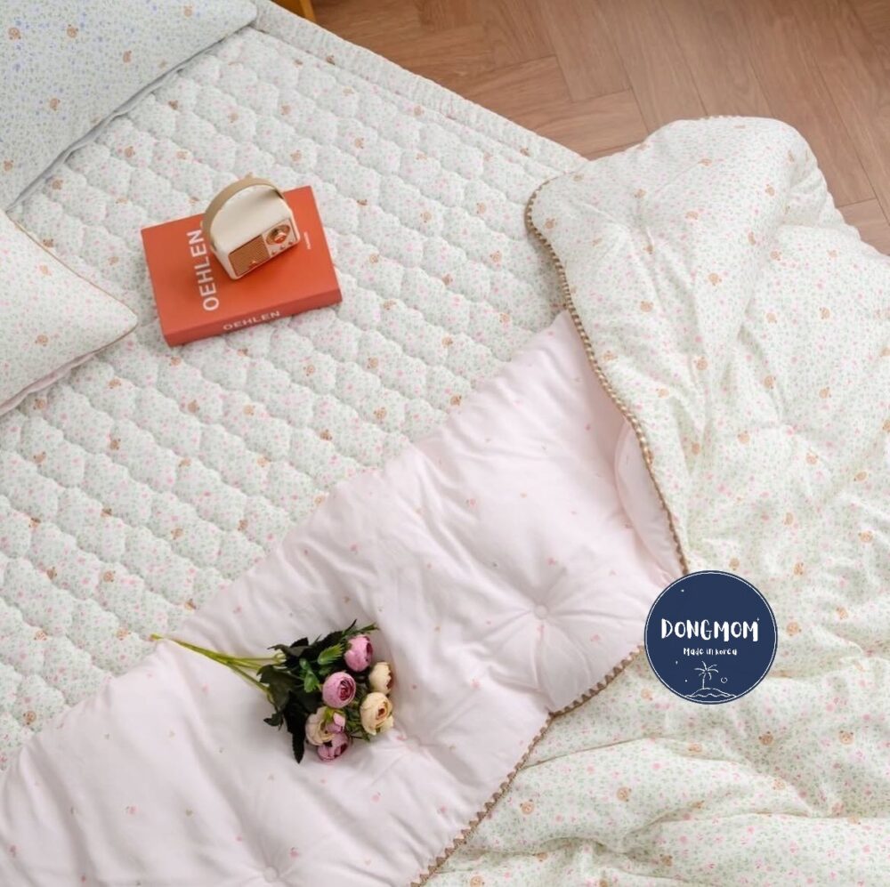 韓國棉被 韓式碎花熊熊天絲四季被