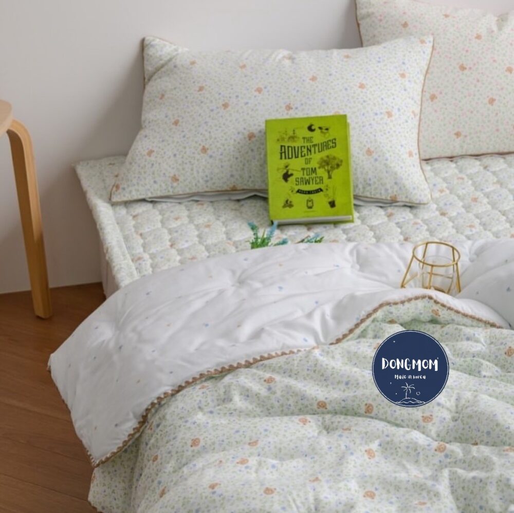 韓國棉被 韓式碎花熊熊天絲四季被