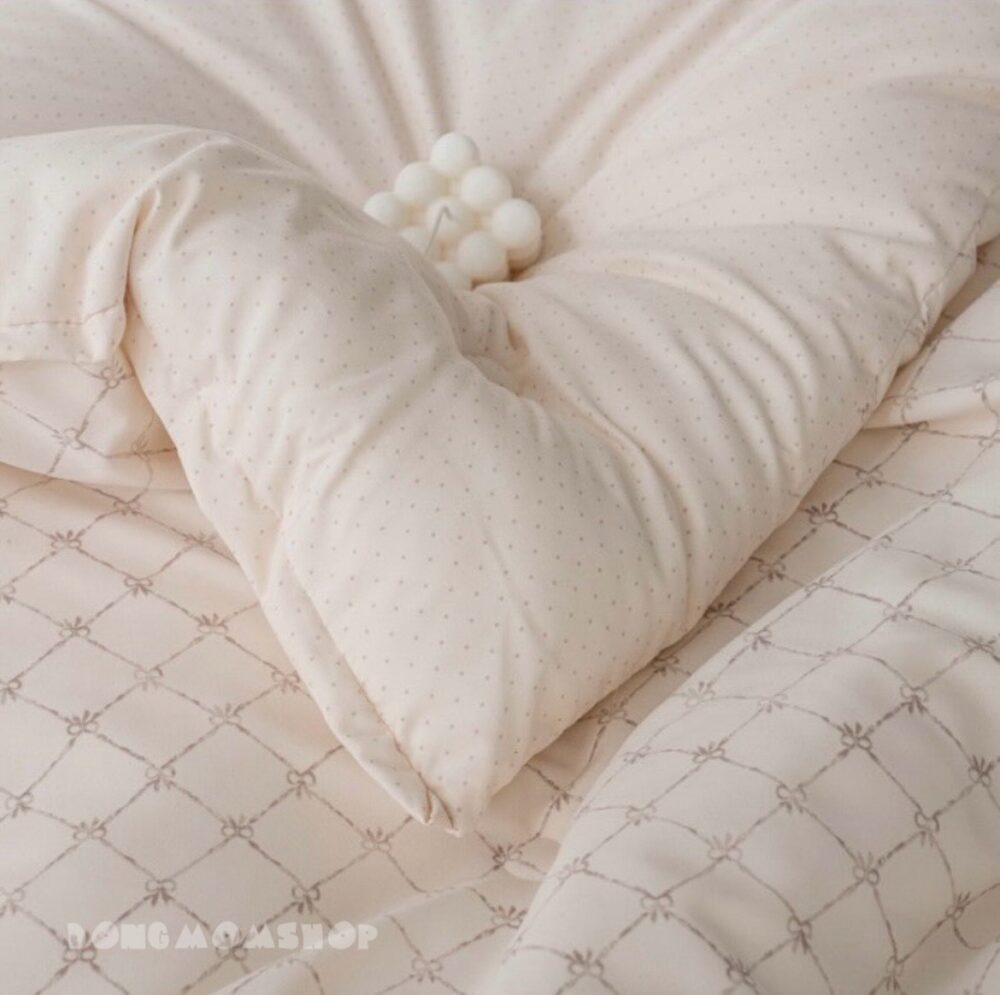 韓國棉被 蝴蝶結格紋四季厚被