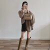 韓國女鞋 秋冬款鎖扣長筒靴