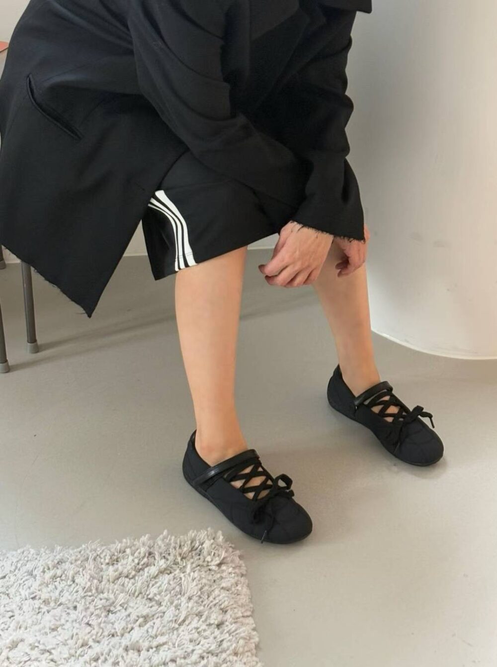 圓頭芭蕾舞鞋 休閒綁帶鞋