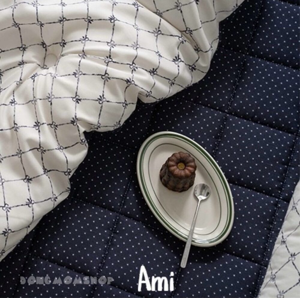 韓國棉被 蝴蝶結格紋四季厚被