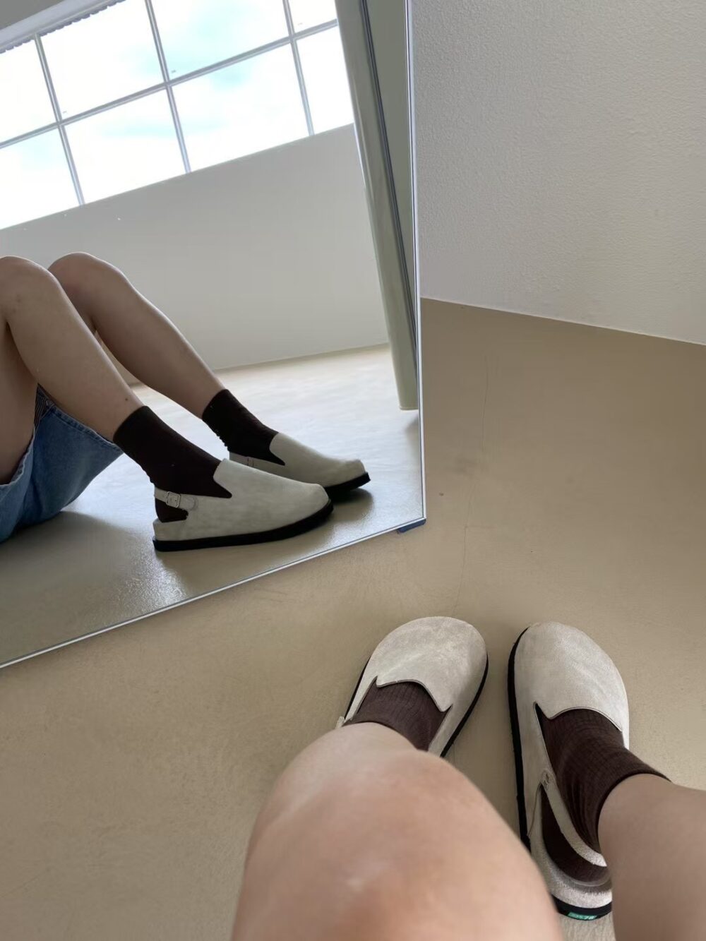 秋冬款麂皮包頭鞋