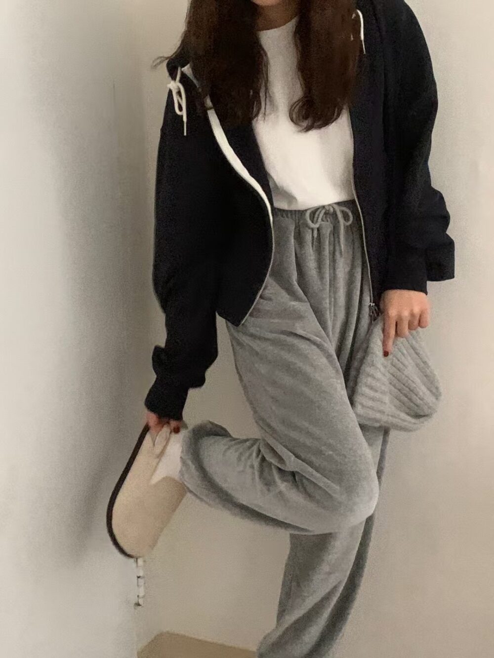 秋冬款麂皮包頭鞋