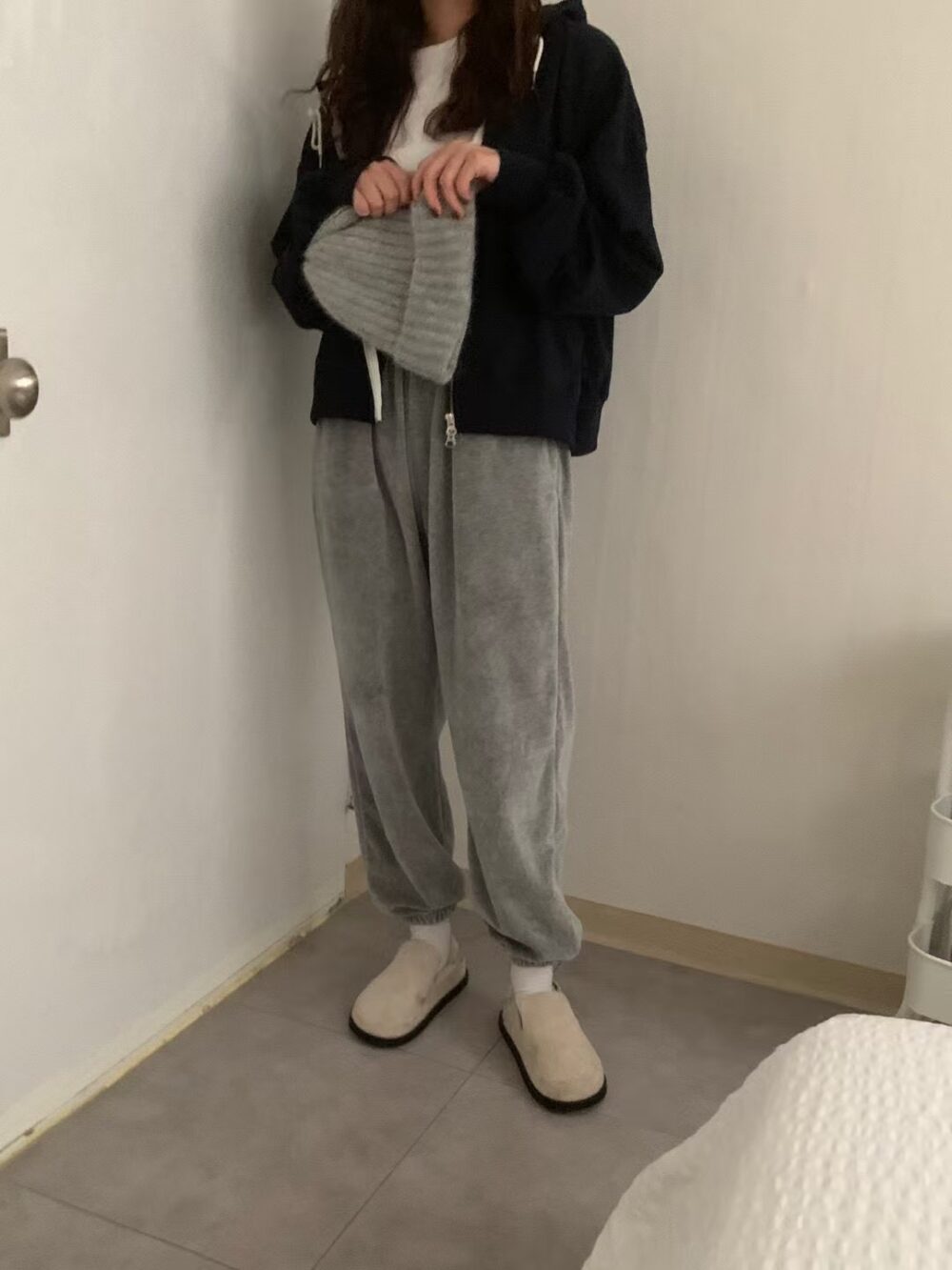 秋冬款麂皮包頭鞋