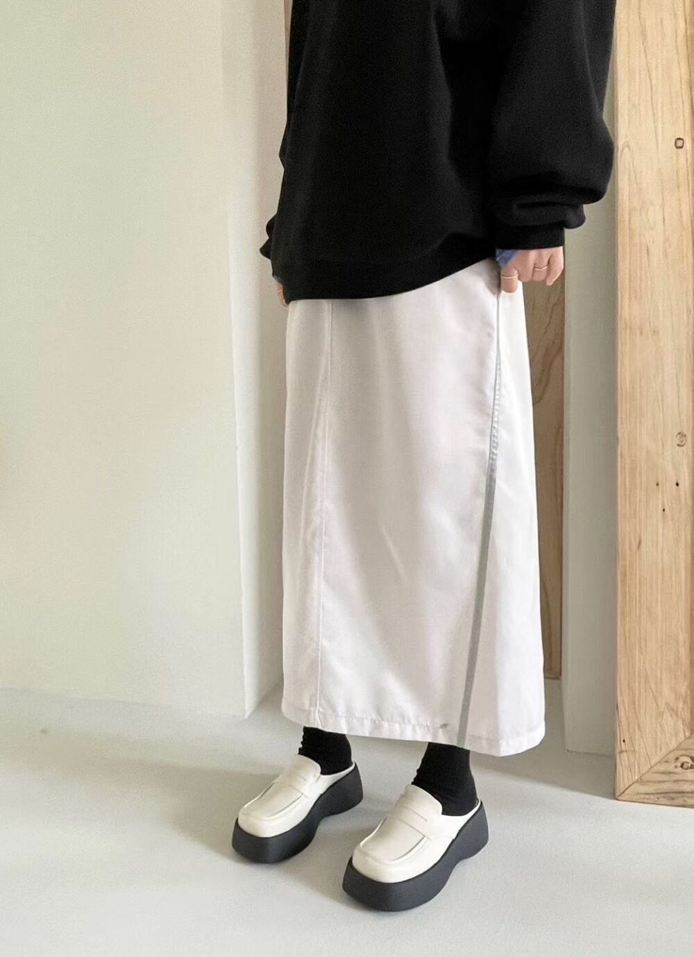 厚底亮皮穆勒拖鞋