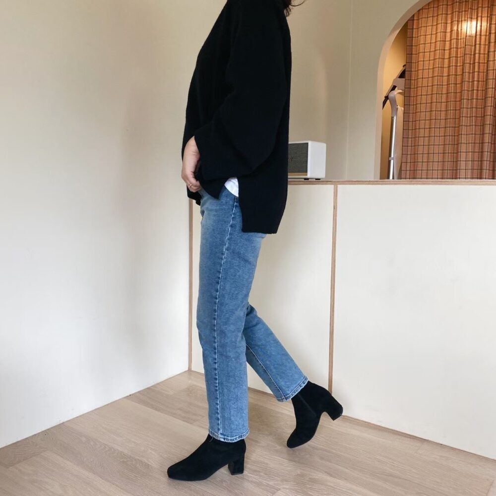 麂皮/皮革 百搭粗跟短靴6cm