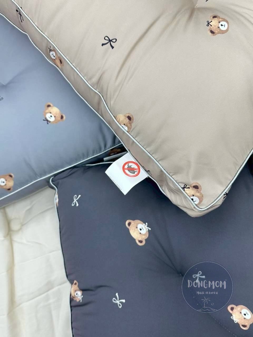 韓國寢具 緞帶熊熊3秒睡枕頭