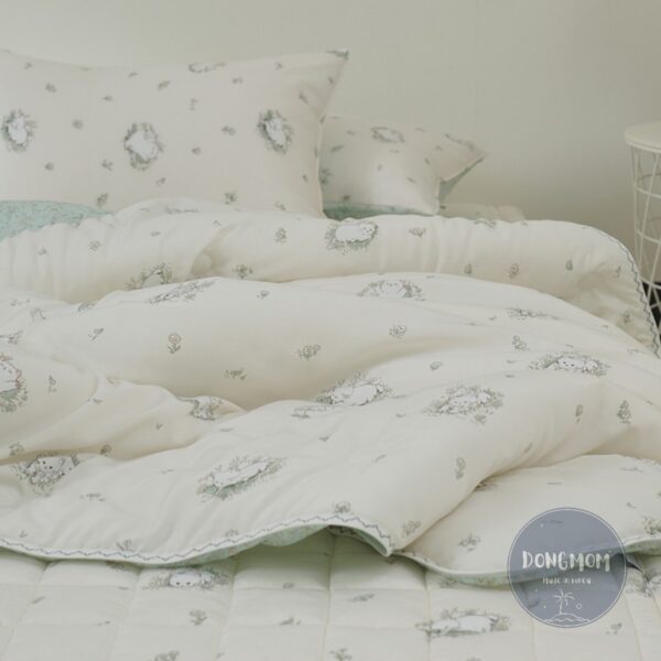 韓國棉被 雙面貓咪拼接碎花 四季被