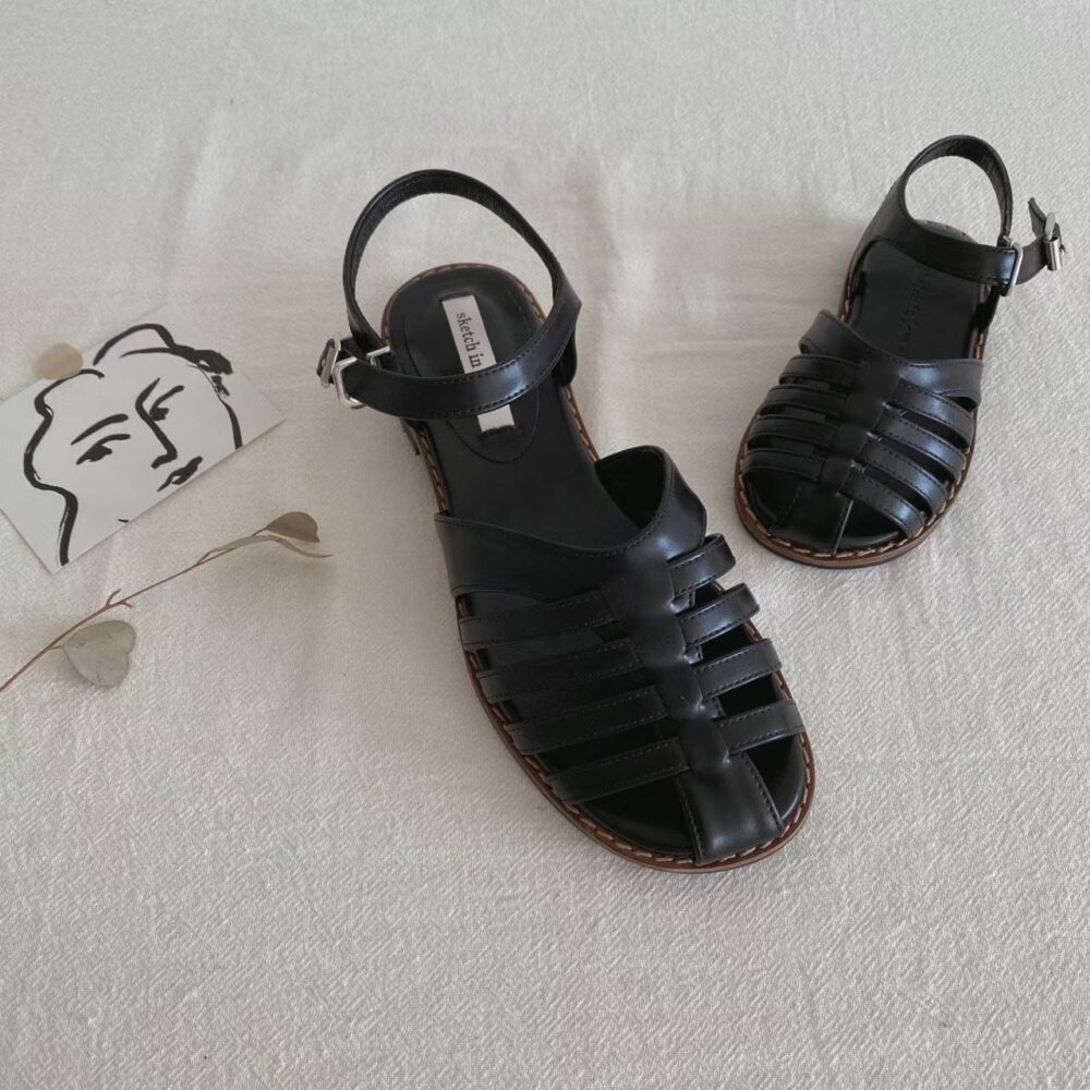 夏季魚骨編織涼鞋/親子鞋