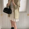 Leonie 簡約設計牛皮手提包(肩背/斜背)