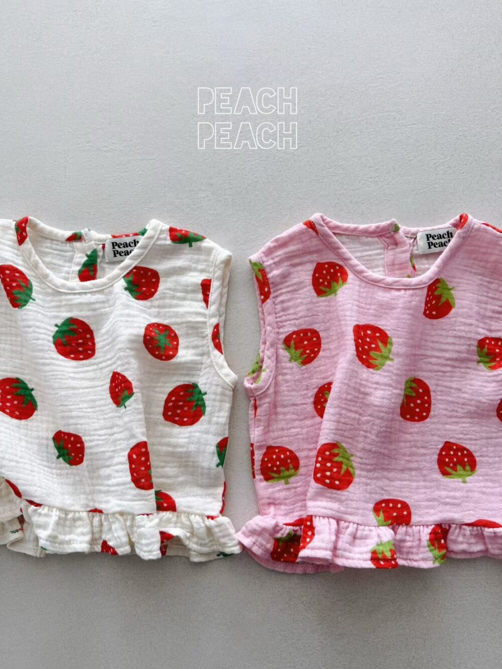 peachpeach 春夏草莓荷葉邊套裝