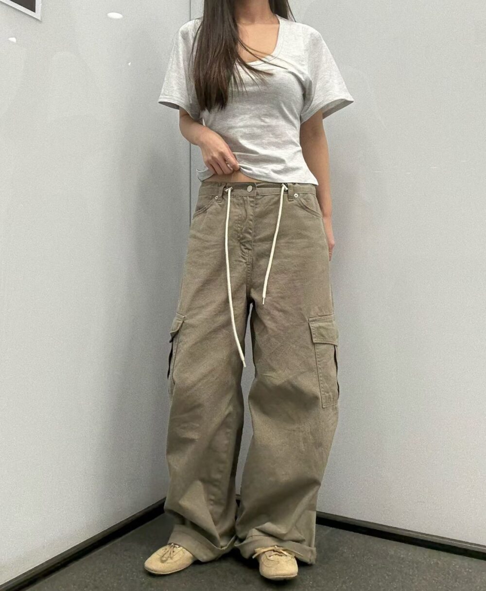 LINE_ALBUM_202646_260531_3 韓國女裝 工裝牛仔寬褲 #1255