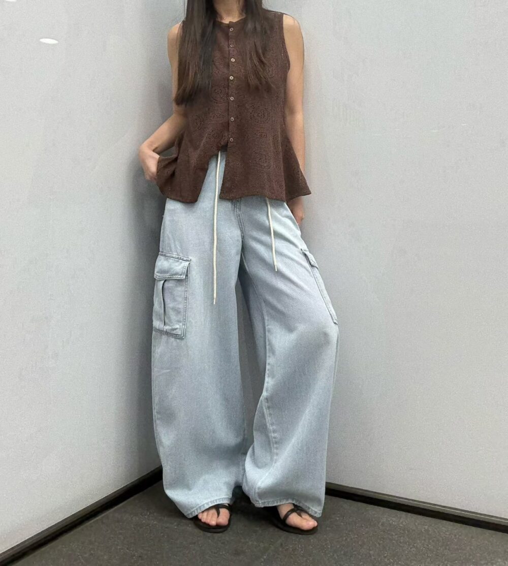 LINE_ALBUM_202646_260531_5 韓國女裝 工裝牛仔寬褲 #1255