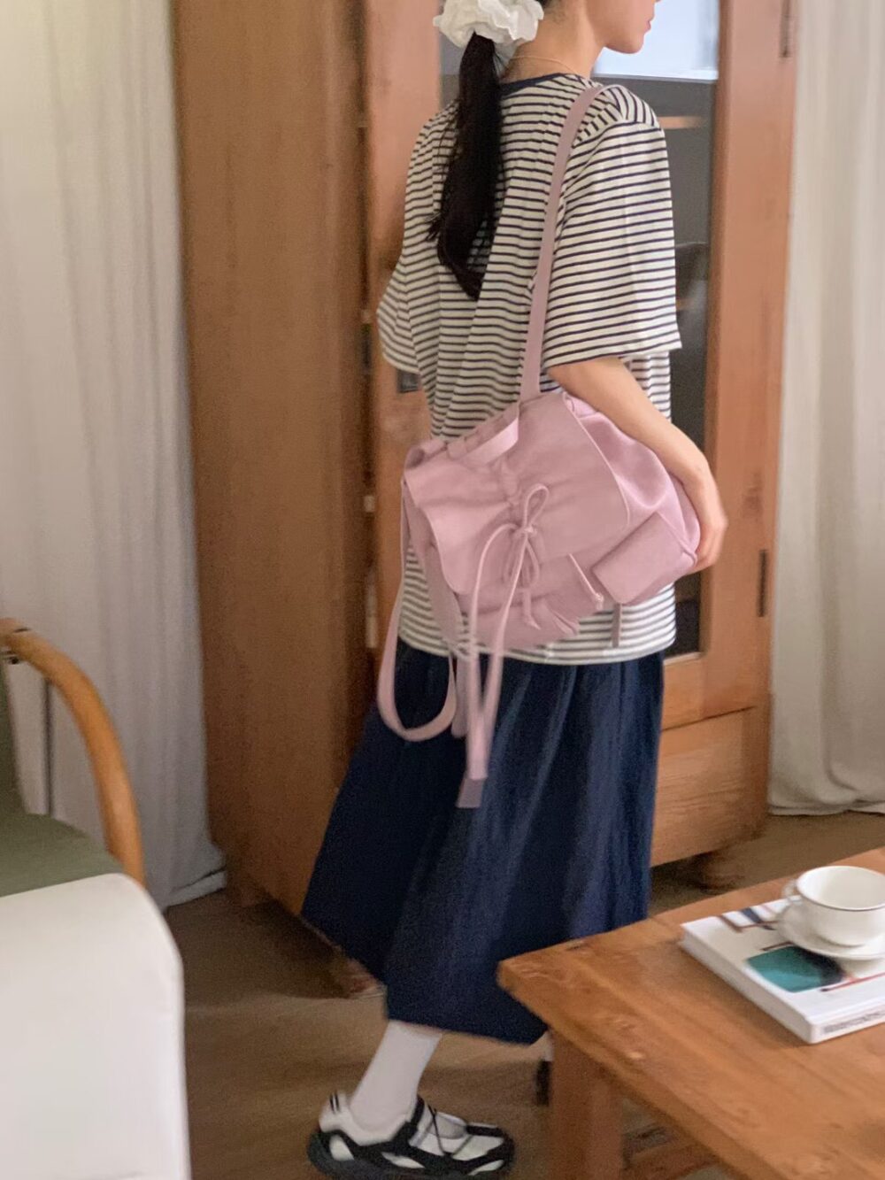Leonie 蝴蝶結牛皮後背包