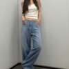 LINE_ALBUM_202646_260601_4 韓國女裝 中腰綁帶直筒牛仔褲 #1257
