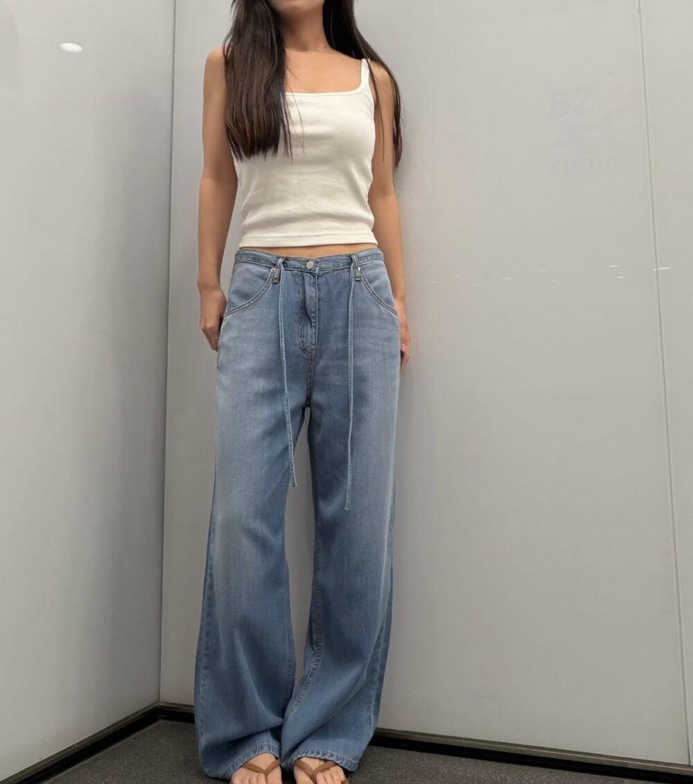 LINE_ALBUM_202646_260601_7 韓國女裝 中腰綁帶直筒牛仔褲 #1257