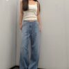 LINE_ALBUM_202646_260601_7 韓國女裝 中腰綁帶直筒牛仔褲 #1257
