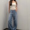 LINE_ALBUM_202646_260601_8 韓國女裝 中腰綁帶直筒牛仔褲 #1257
