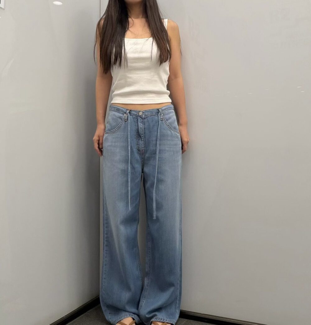 LINE_ALBUM_202646_260601_9 韓國女裝 中腰綁帶直筒牛仔褲 #1257