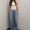LINE_ALBUM_202646_260601_9 韓國女裝 中腰綁帶直筒牛仔褲 #1257