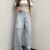 LINE_ALBUM_202646_260605_3 韓國女裝 夏季薄款割破設計牛仔褲 #1249