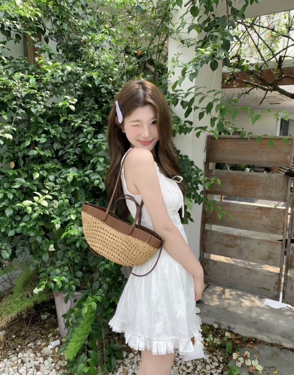 Leonie 牛皮編織包/度假必備