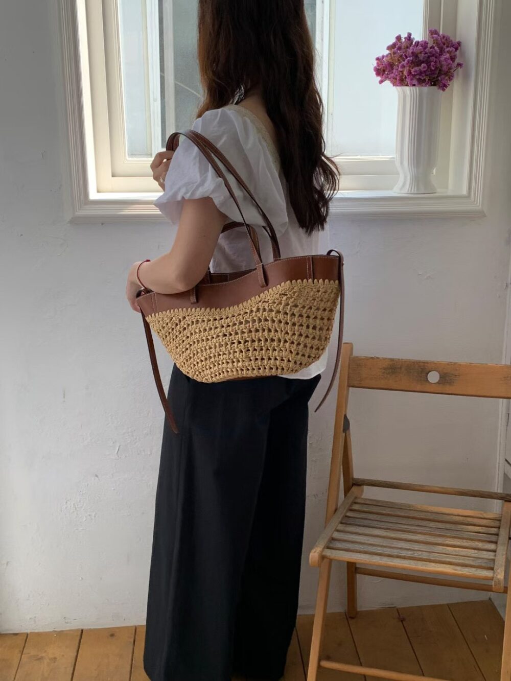 Leonie 牛皮編織包/度假必備