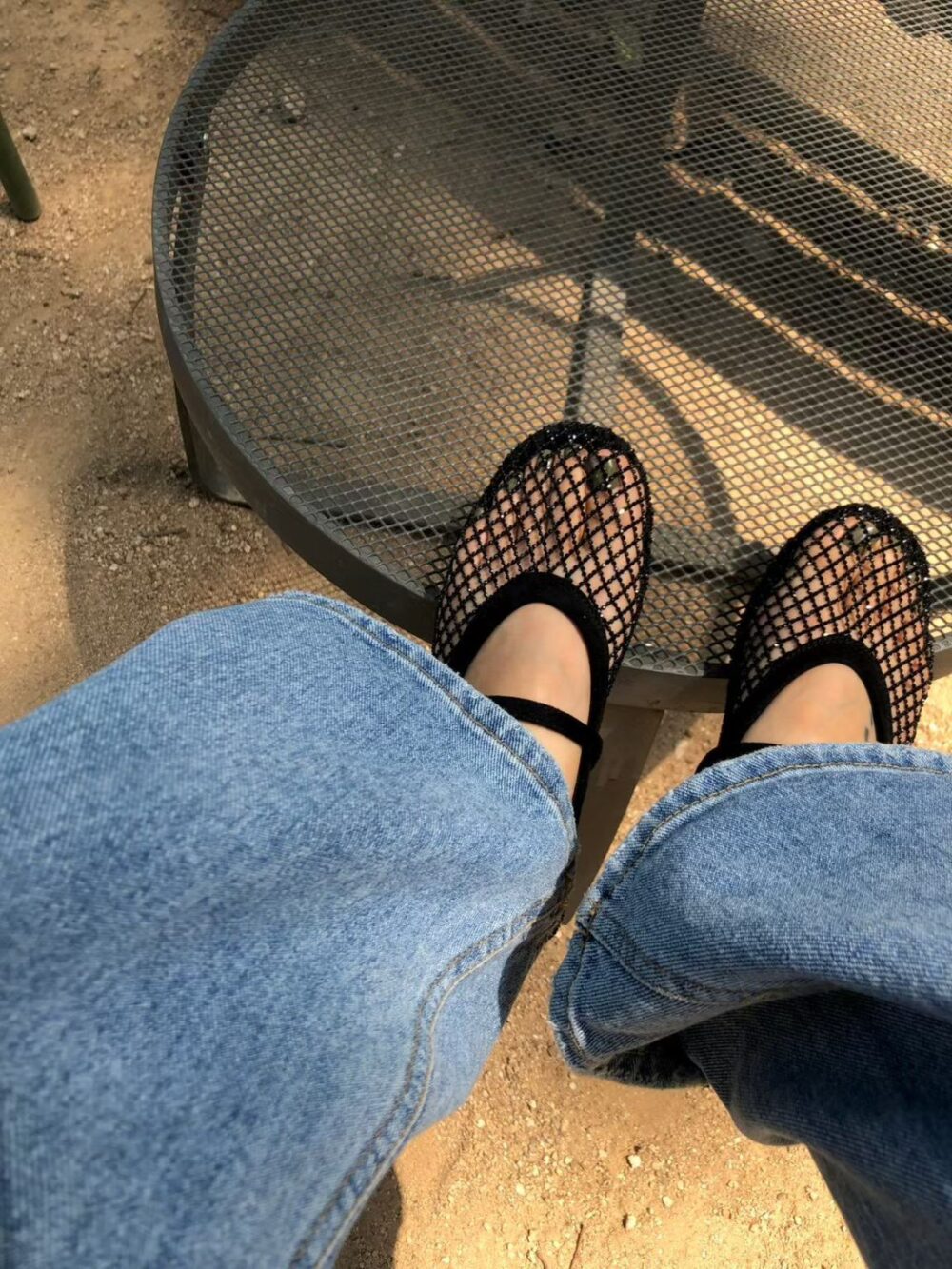 韓國女鞋 碎鑽漁網鞋/細帶平底鞋(黑/棕/灰)