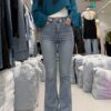 LINE_ALBUM_2026727_260728_28 #2111 高腰錯扣彈力微喇叭牛仔褲