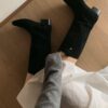 韓國女鞋 復古西部風麂皮長筒靴