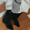 韓國女鞋 復古西部風麂皮長筒靴