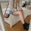 韓國女鞋 秋冬款真皮短筒靴