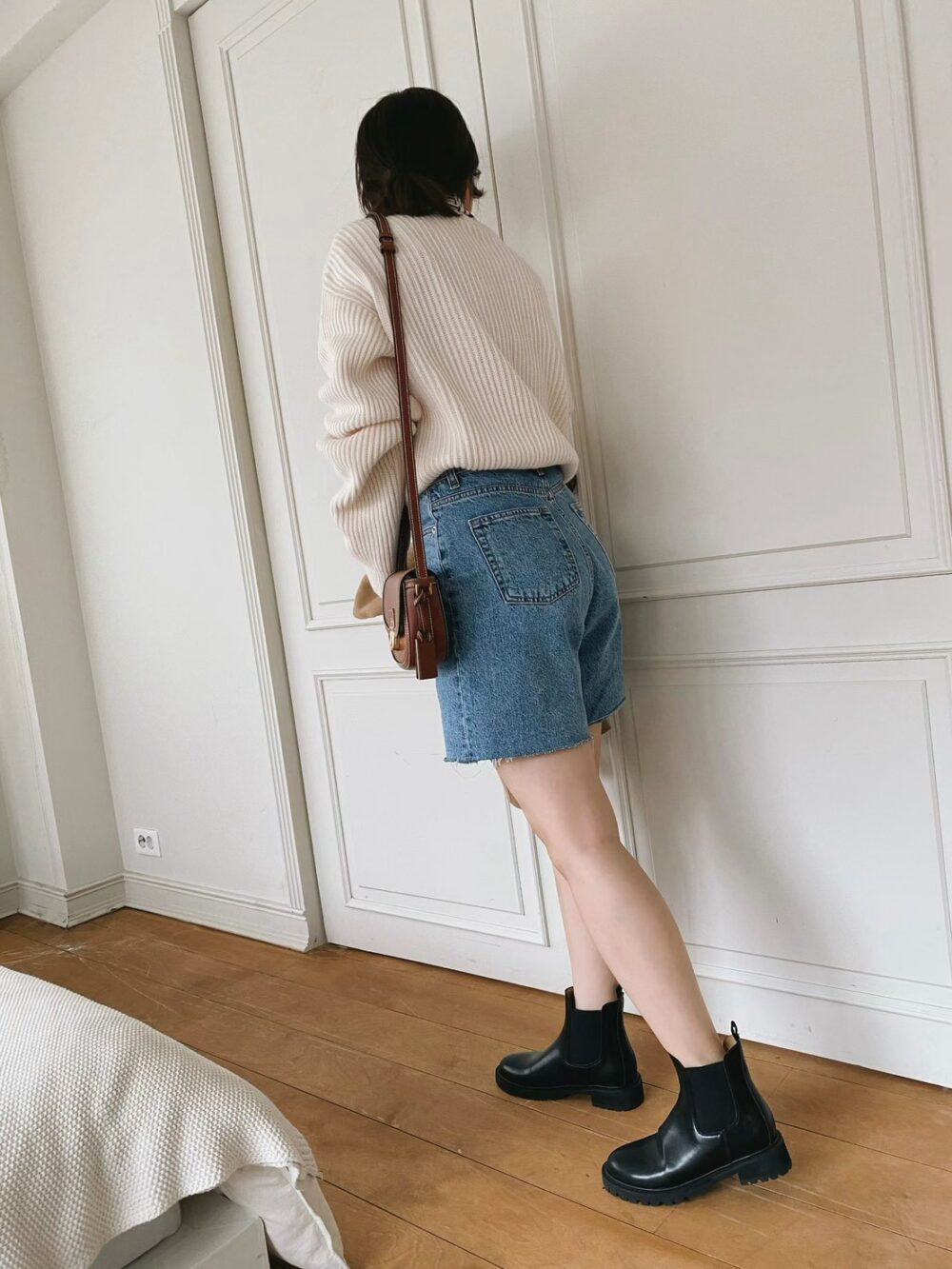 韓國女鞋 秋冬款真皮短筒靴