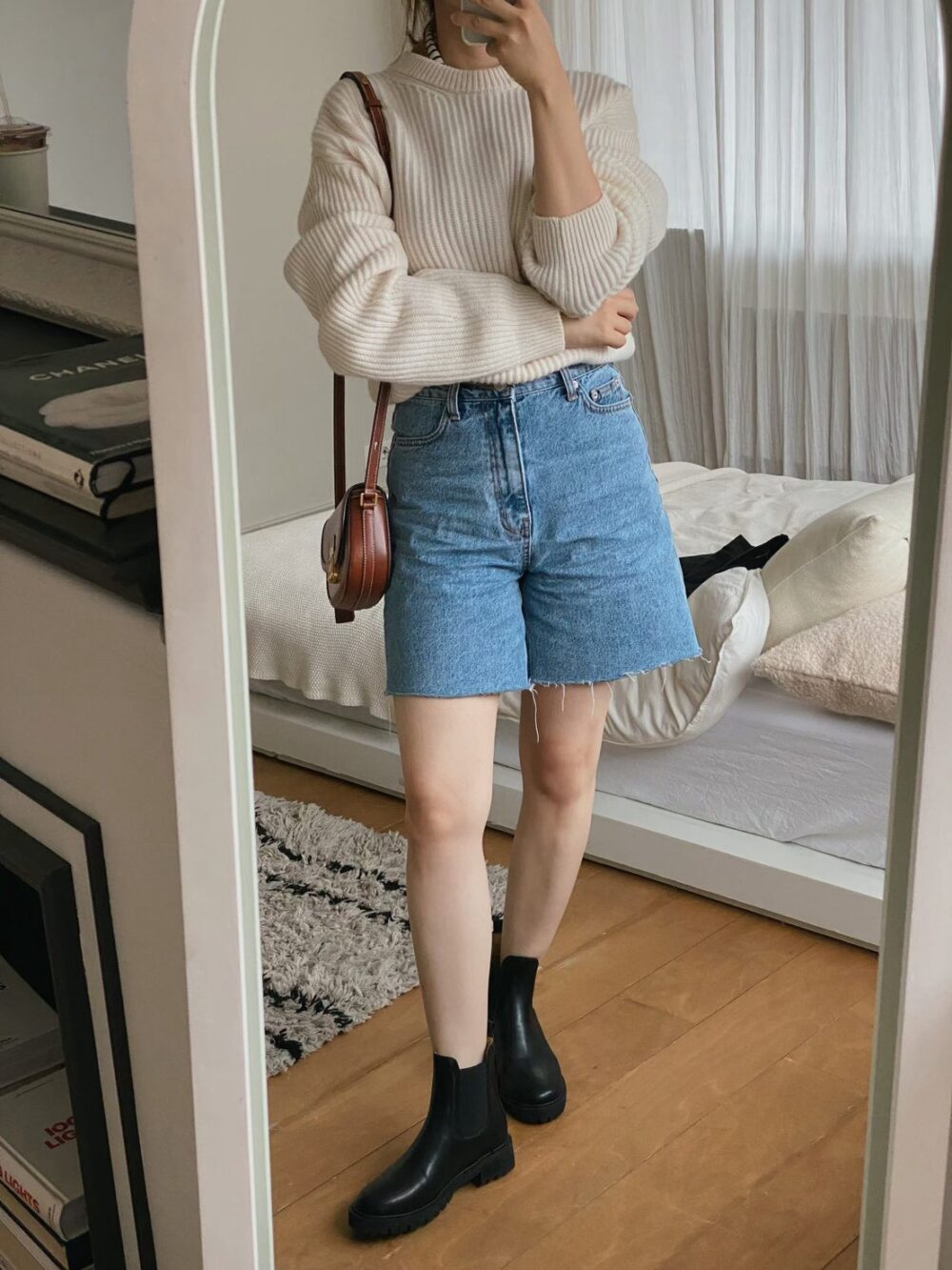 韓國女鞋 秋冬款真皮短筒靴