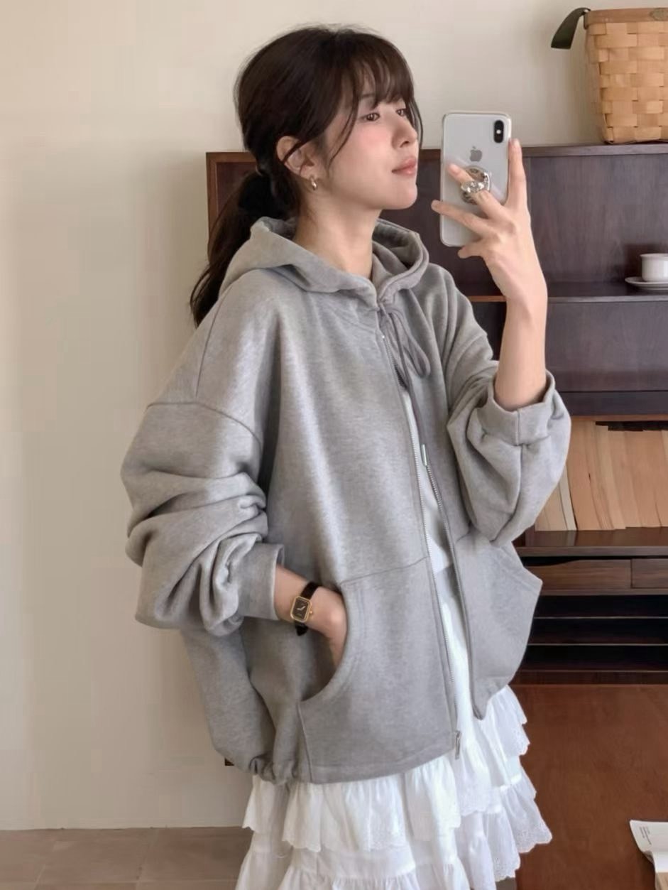韓國女裝 入秋連帽外套